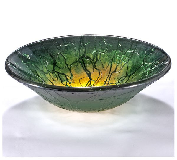 InFurniture ZA-1310 Glass Sink Bowl in Green/Yellow