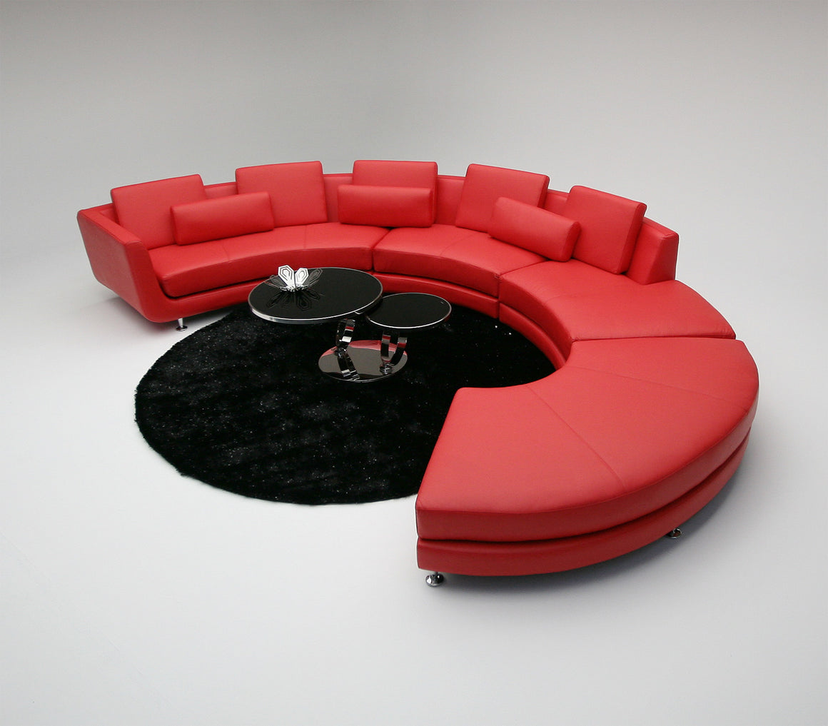 Divani Casa A94 - Contemporary Leather Sectional Sofa & Ottoman