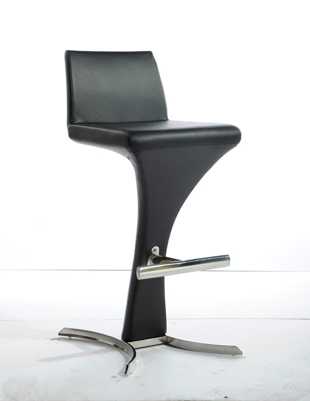 Modrest Ascella Modern Black Leatherette Bar Stool