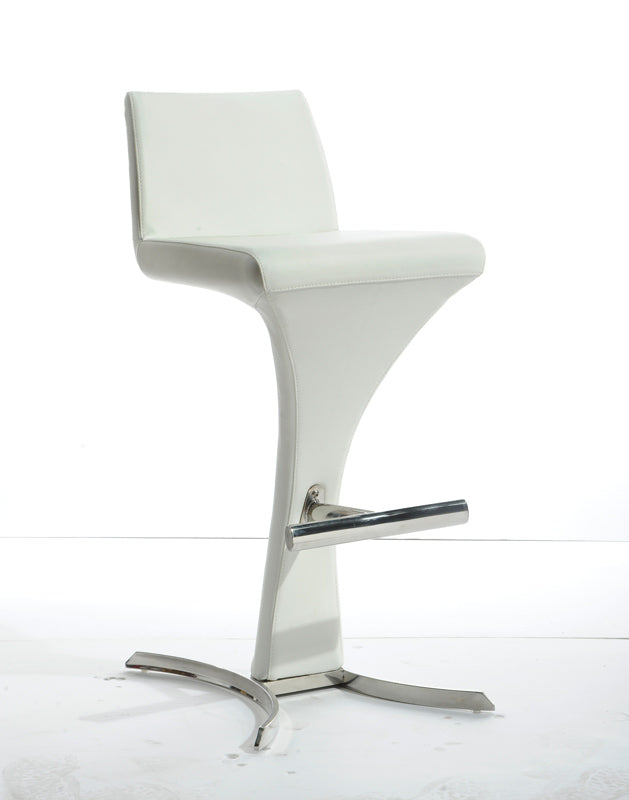 Modrest Ascella Modern White Leatherette Bar Stool