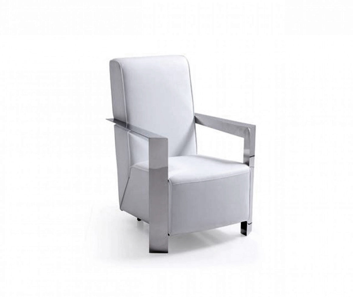 Modrest Niro Modern White Bonded Leather Accent Chair