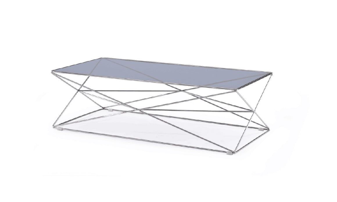 Modrest Laser Contemporary Smoked Glass Coffee Table