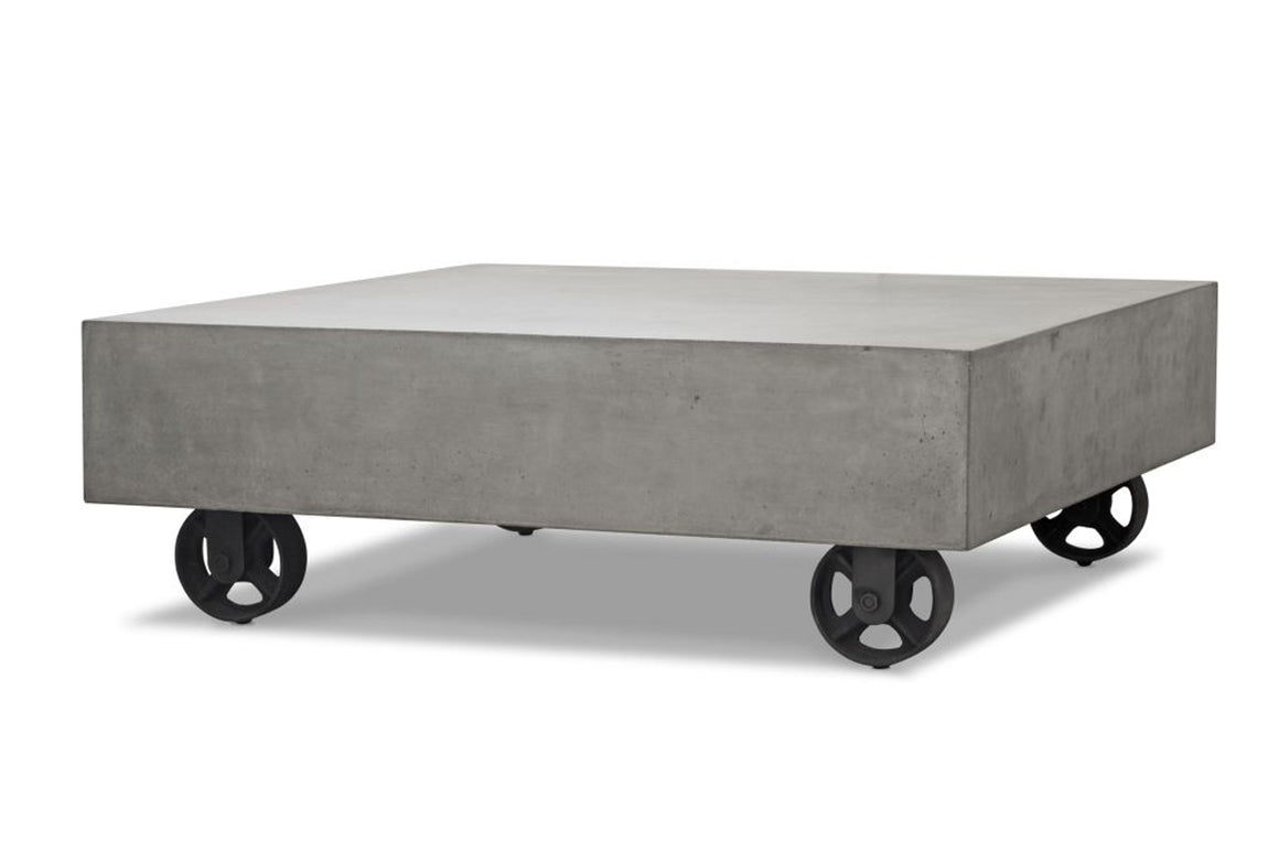 Modrest Darco Modern Concrete Coffee Table w/ Wheels
