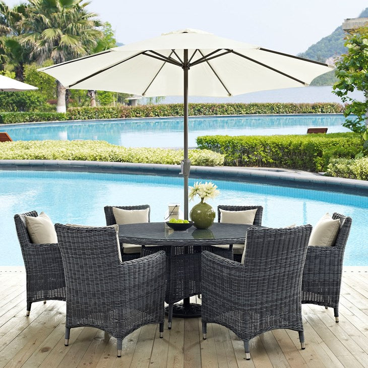 Summon 8 Piece Outdoor Patio Sunbrella® Dining Set