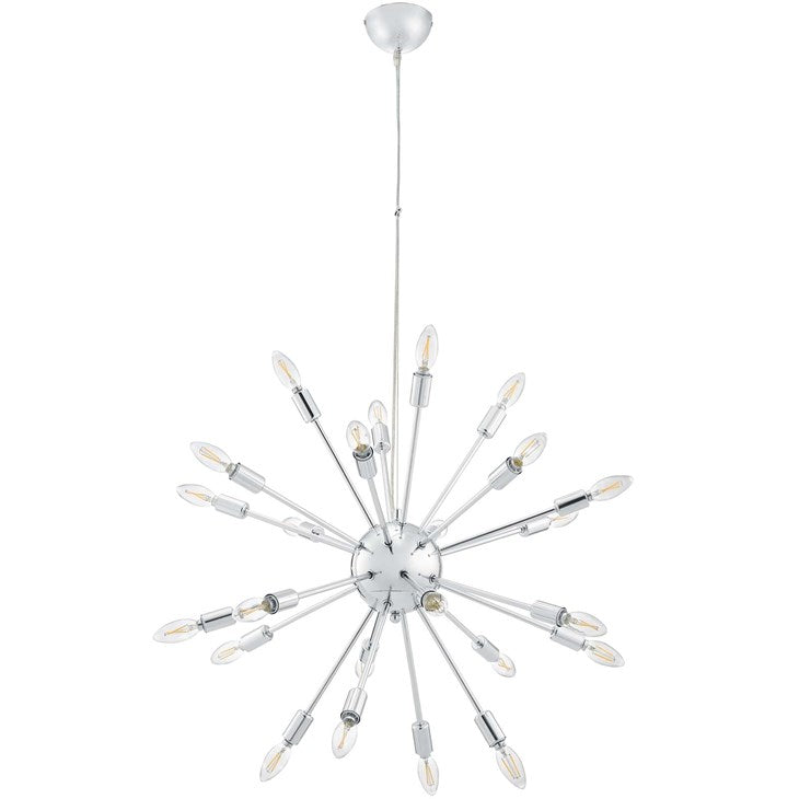 Modway Gamut Metal Chandelier In Chrome