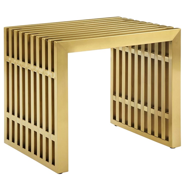 Gridiron Small Stainless Steel Bench Gold