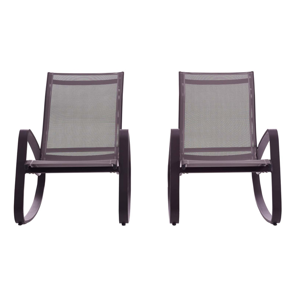 Traveler Rocking Lounge Chair Outdoor Patio Mesh Sling Set of 2