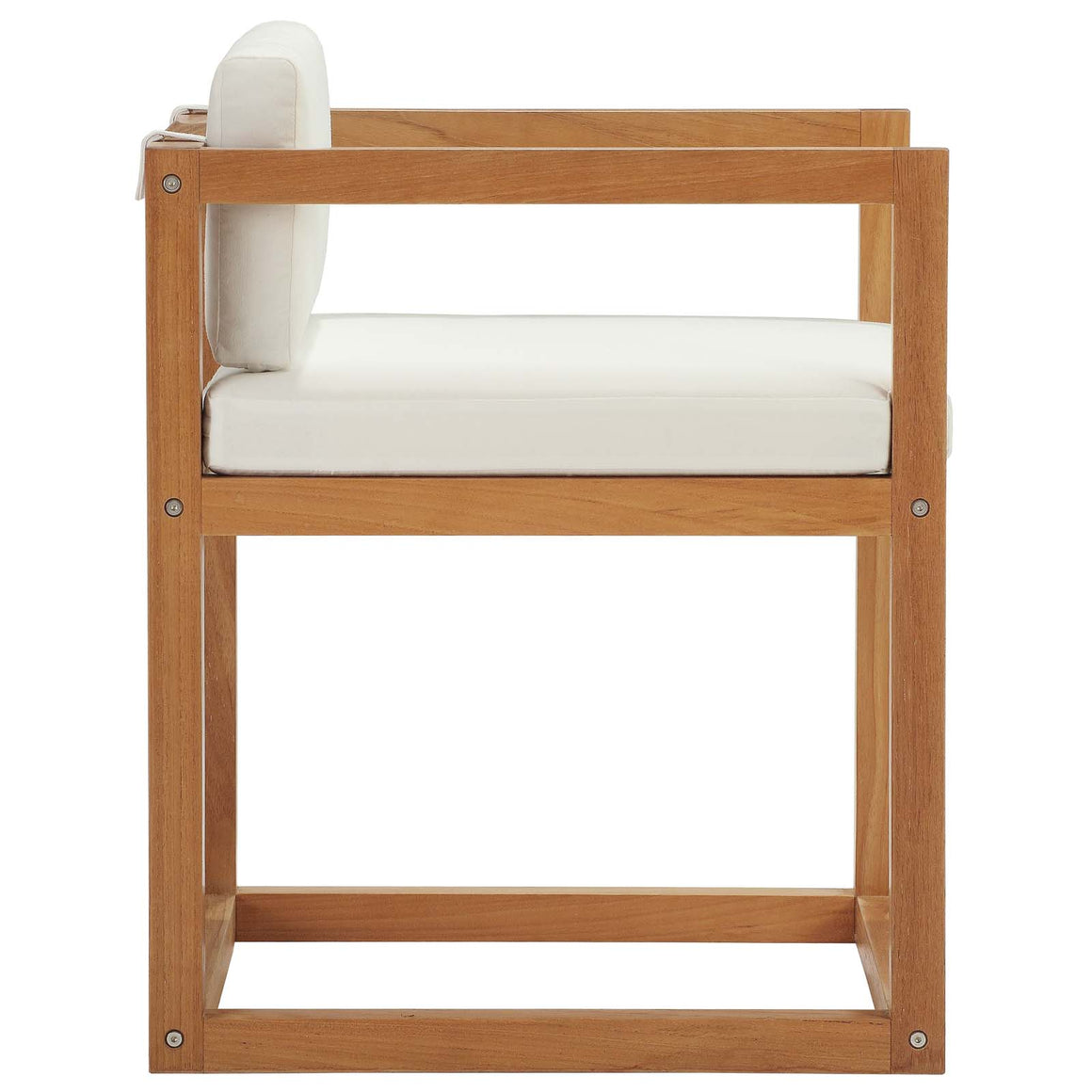 Newbury Accent Outdoor Patio Premium Grade A Teak Wood Armchair Natural White