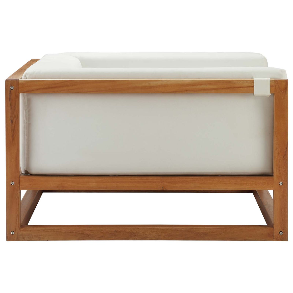 Newbury Accent Lounge Outdoor Patio Premium Grade A Teak Wood Armchair Natural White