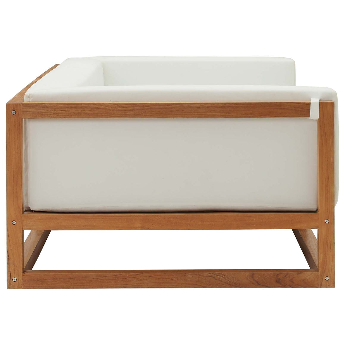 Newbury Accent Lounge Outdoor Patio Premium Grade A Teak Wood Sofa Natural White