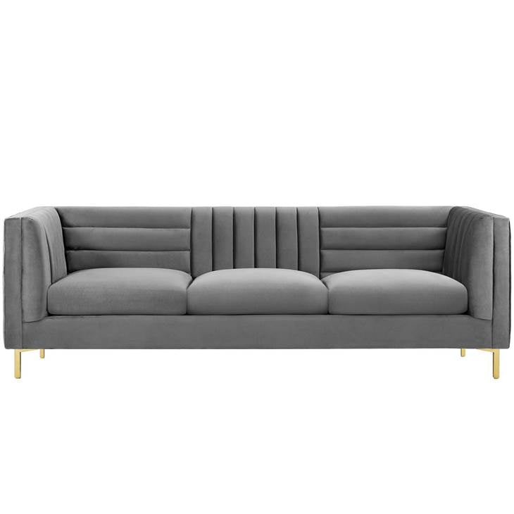 Ingenuity Channel Tufted Performance Velvet Sofa