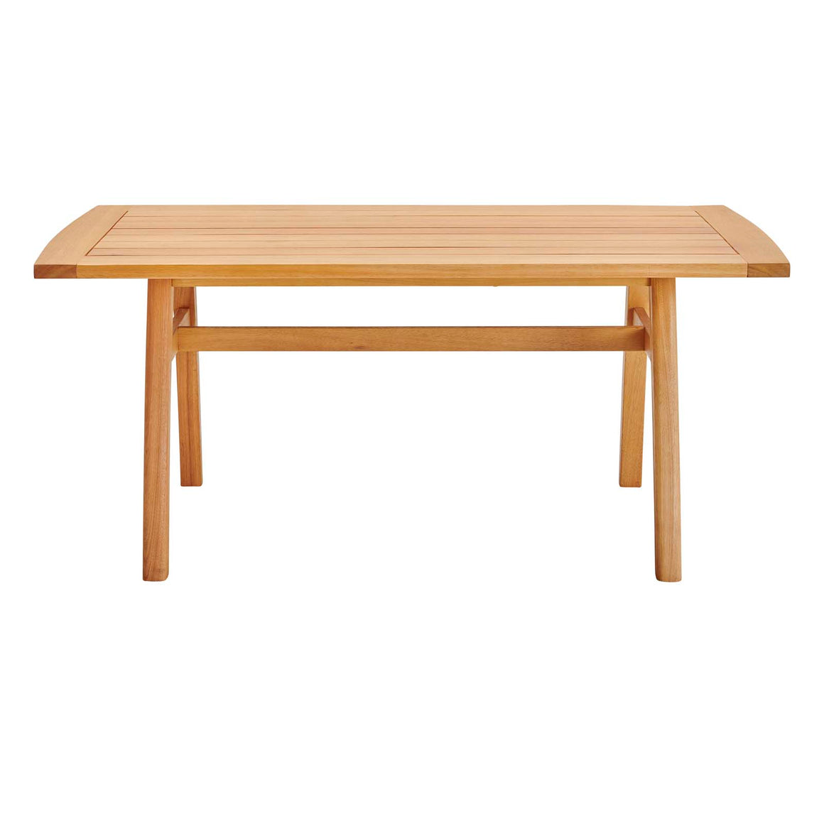 Orlean 57" Outdoor Patio Eucalyptus Wood Dining Table Natural