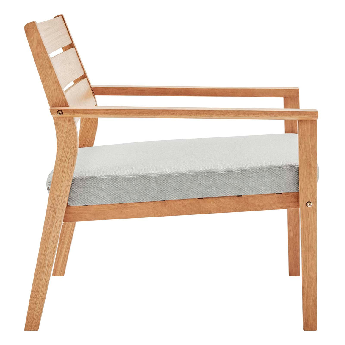 Breton Outdoor Patio Ash Wood Armchair Natural Taupe