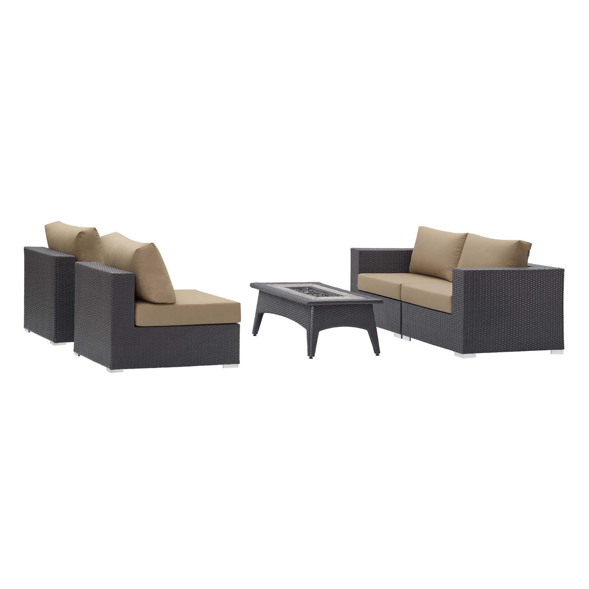 Convene 5 Piece Set Outdoor Patio  with Fire Pit