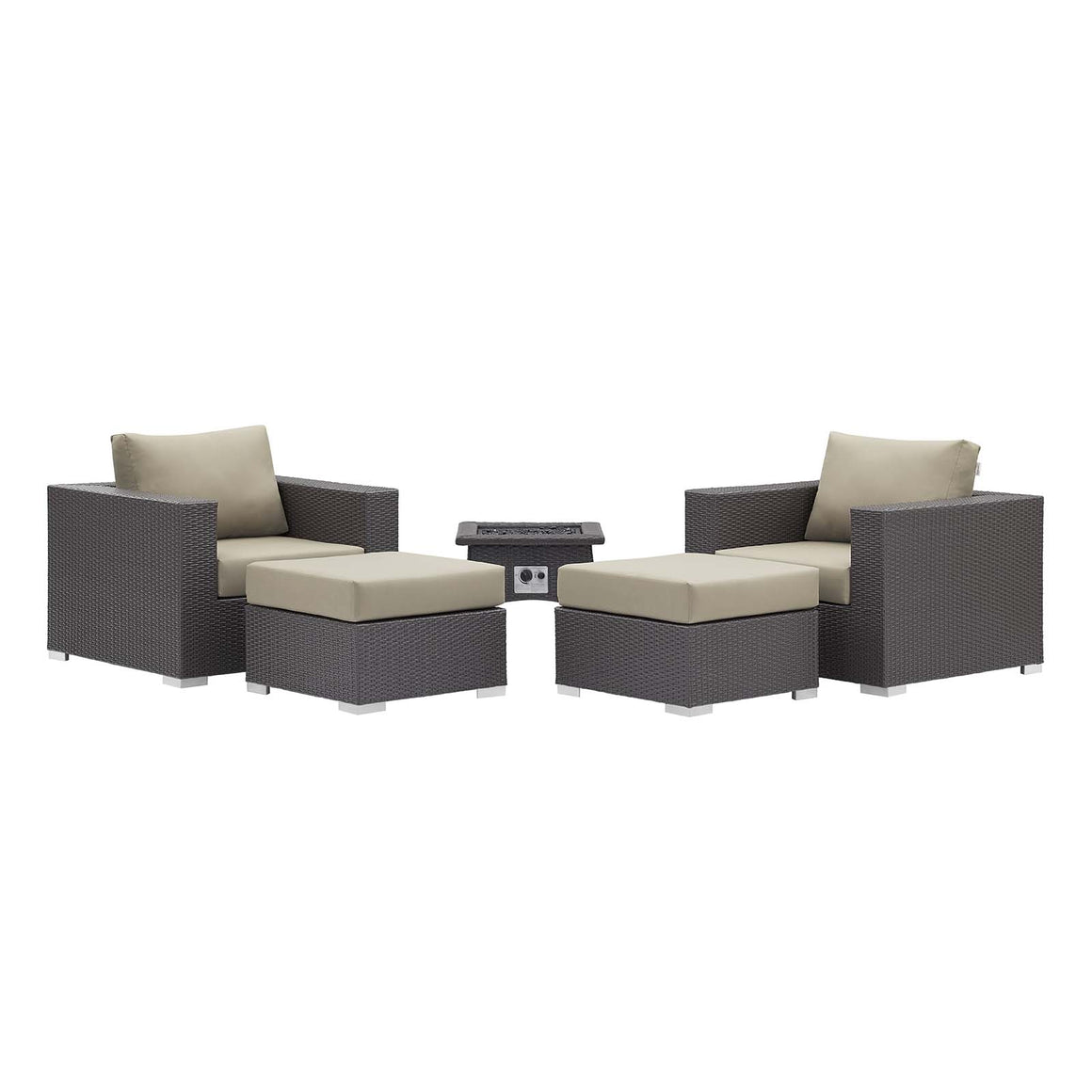 Convene  5 Piece Set Outdoor Patio with Fire Pit