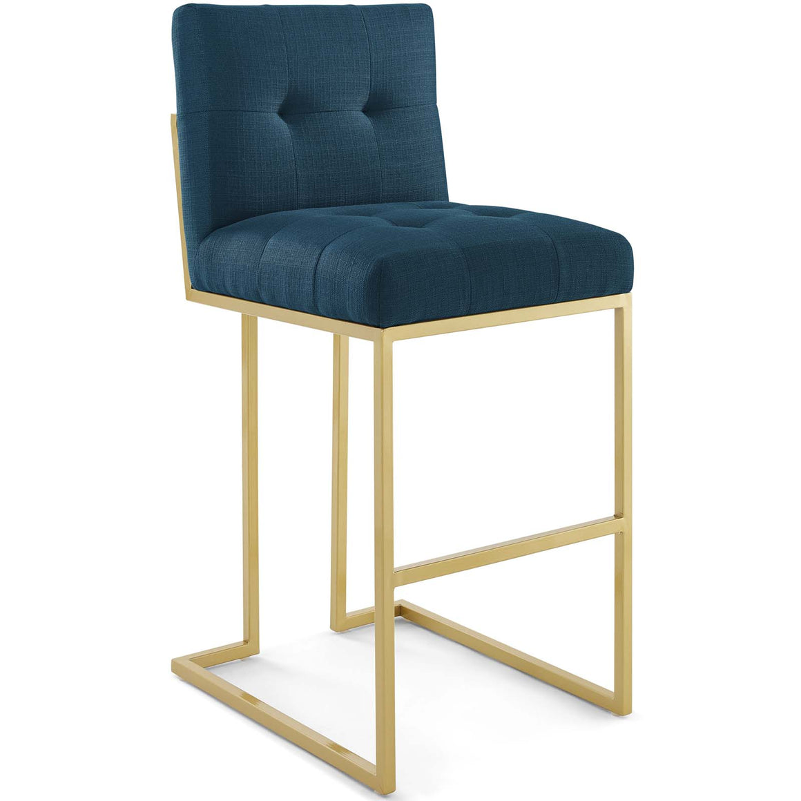 Privy Gold Stainless Steel Upholstered Fabric Bar Stool