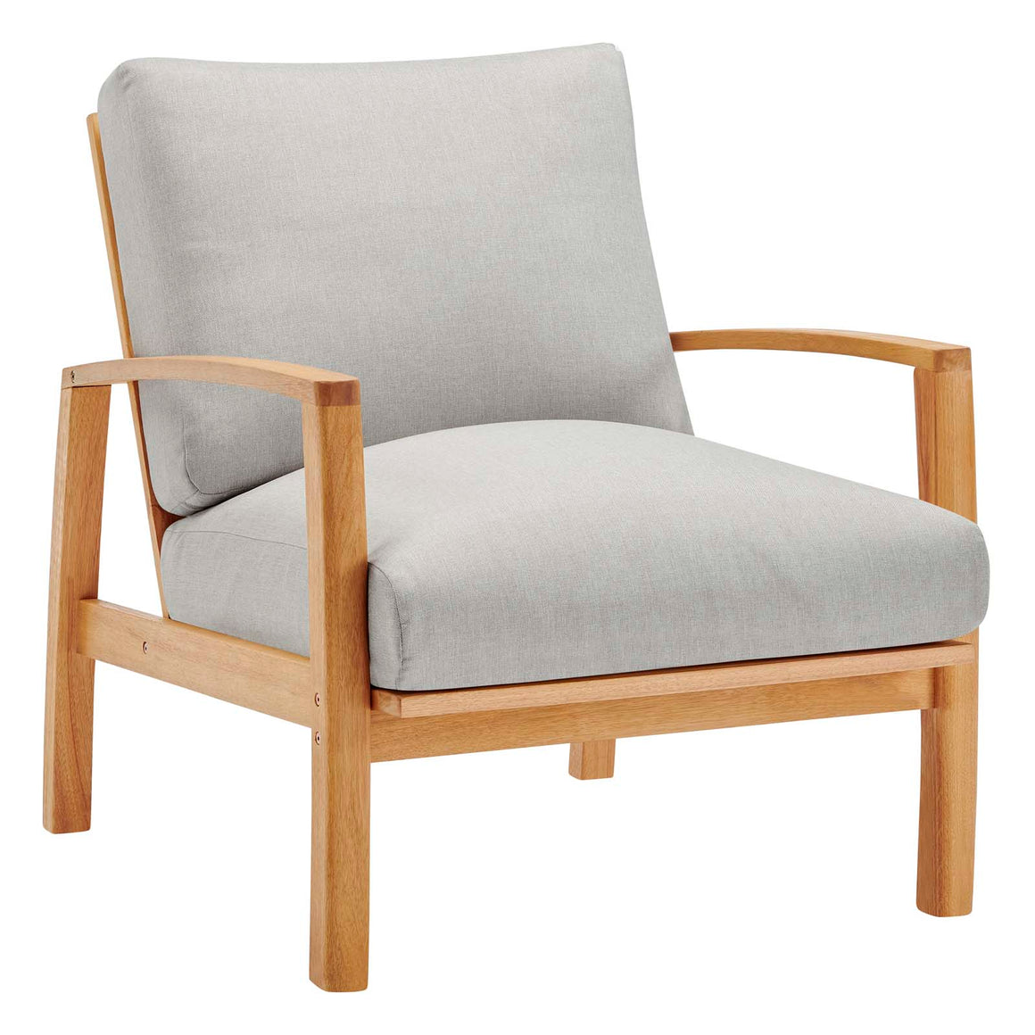 Orlean Outdoor Patio Eucalyptus Wood Lounge Armchair Set of 2