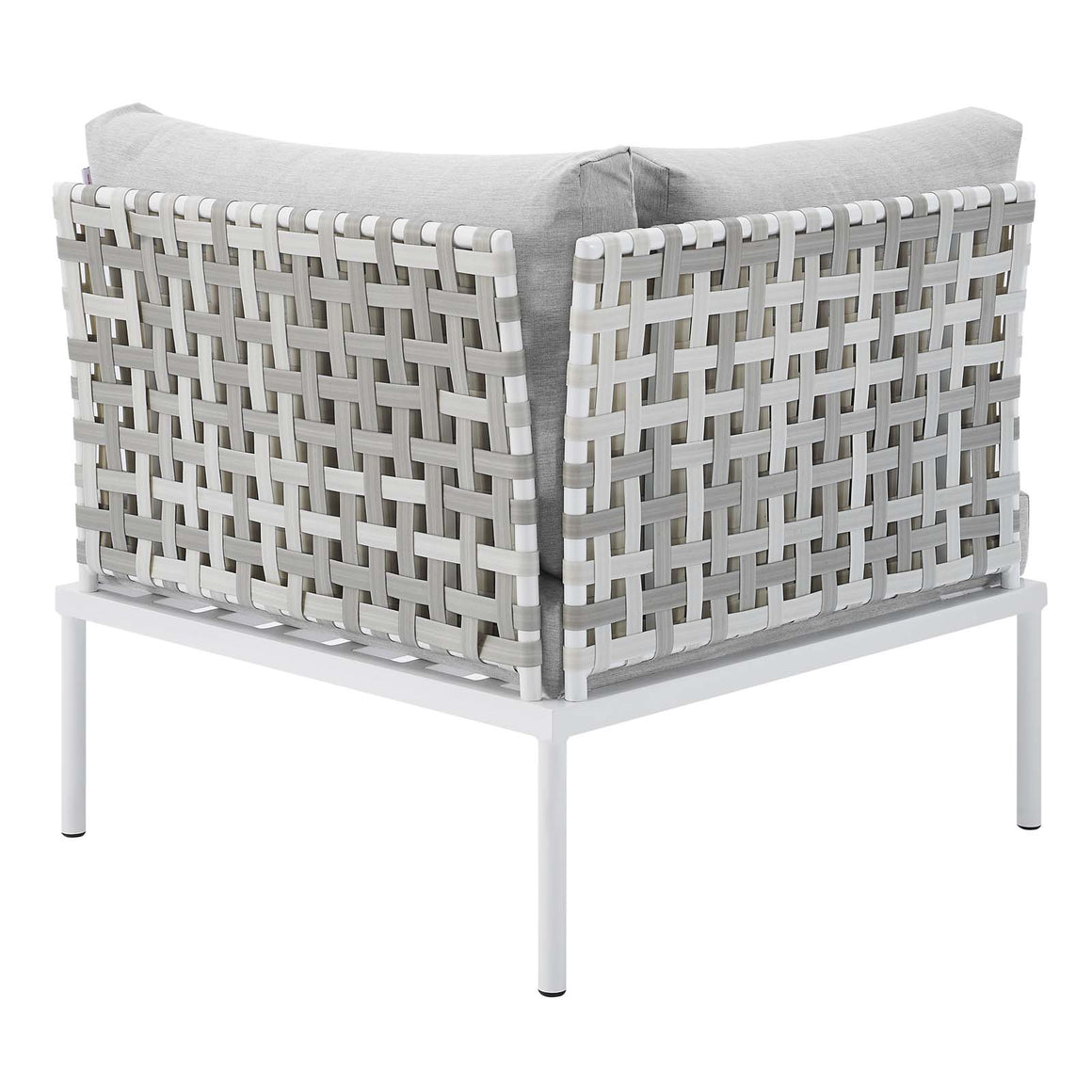 Harmony Sunbrella Basket Weave Outdoor Patio Aluminum Corner Chair