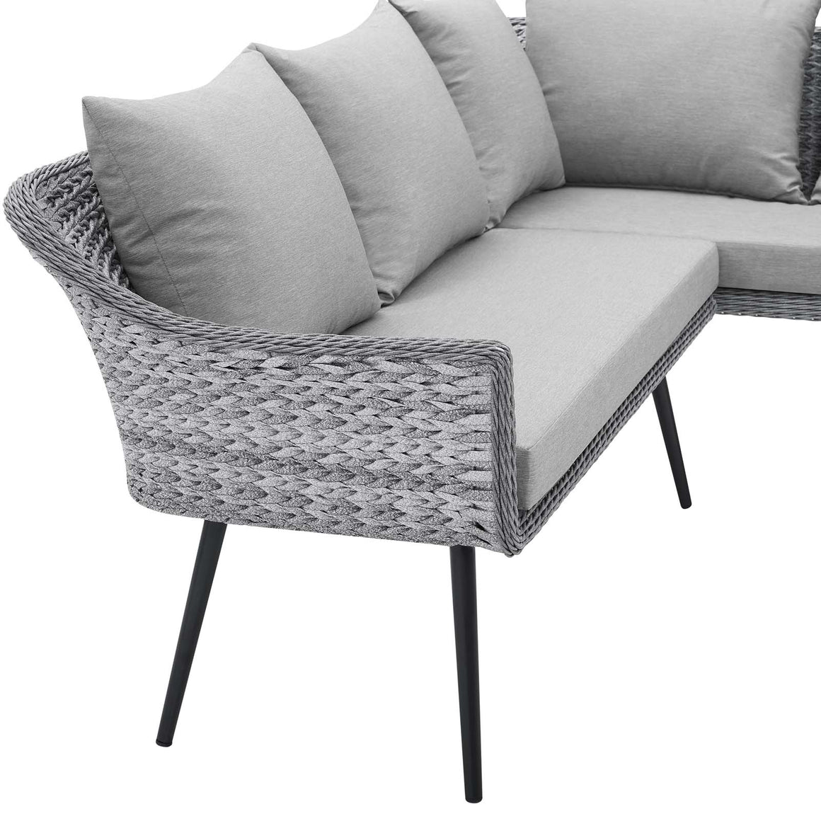 Endeavor Outdoor Patio Wicker Rattan Sectional Sofa