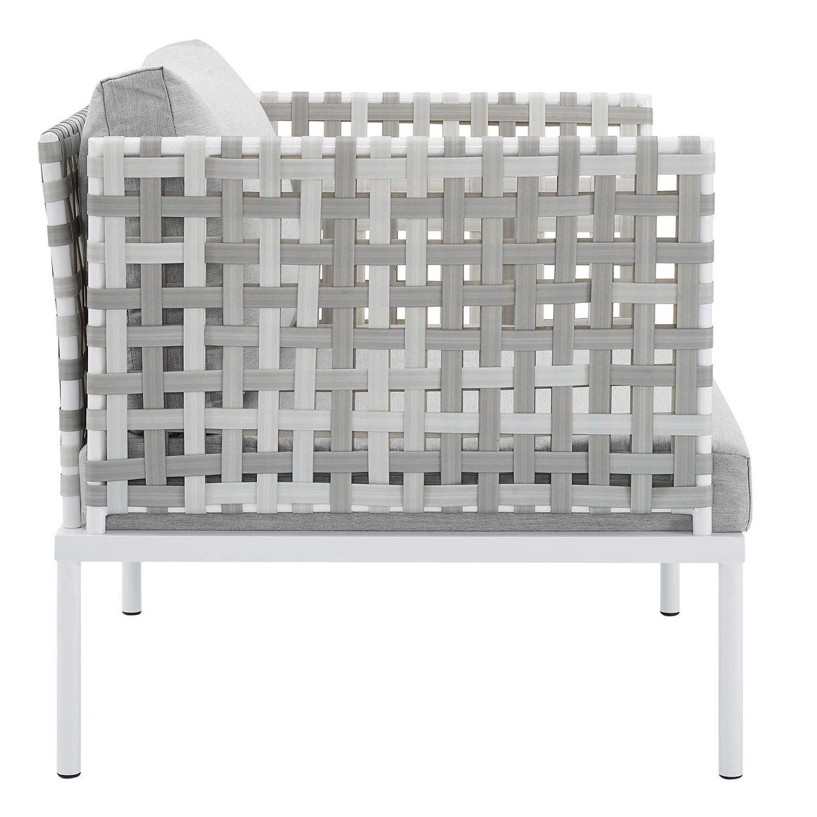 Harmony 3-Piece  Sunbrella Basket Weave Outdoor Patio Aluminum Seating Set