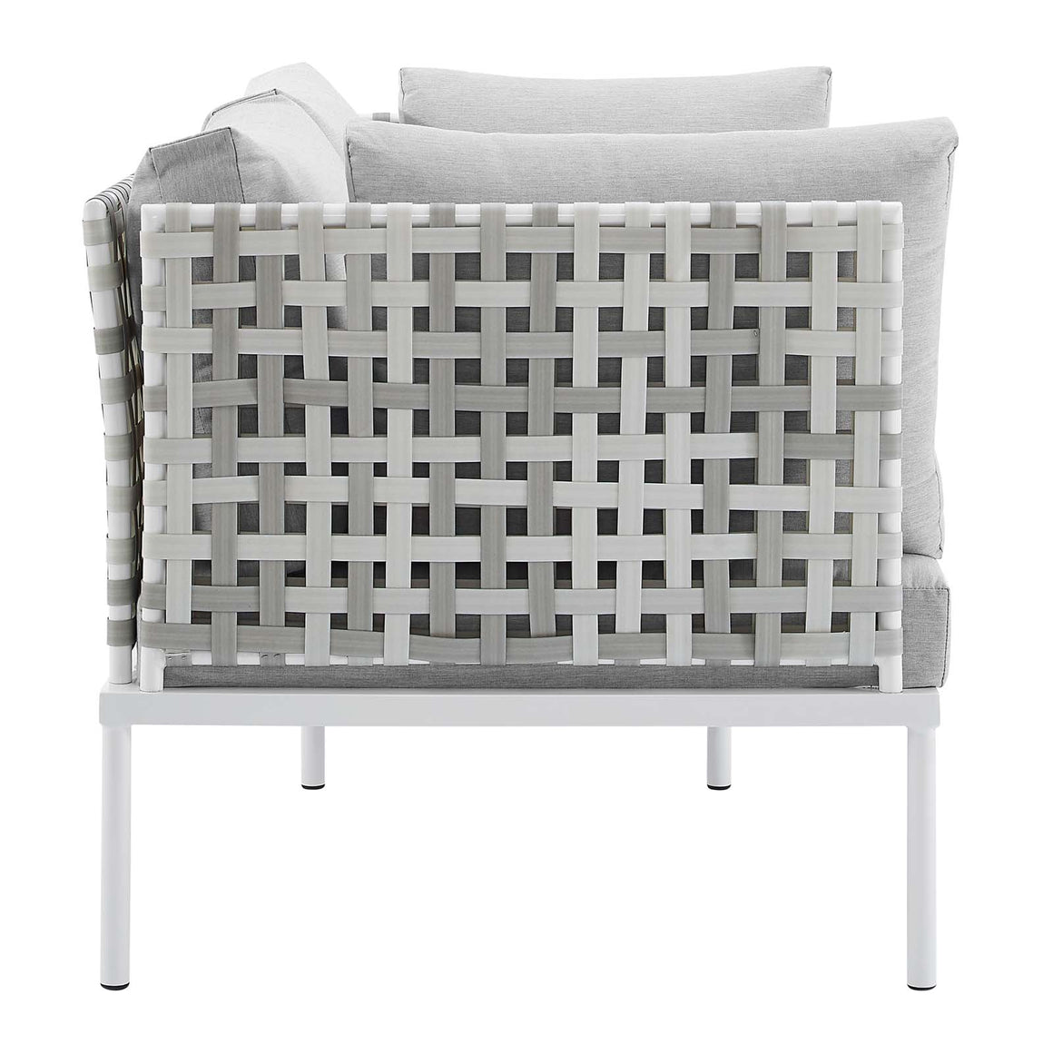 Harmony 4-Piece  Sunbrella Basket Weave Outdoor Patio Aluminum Seating Set