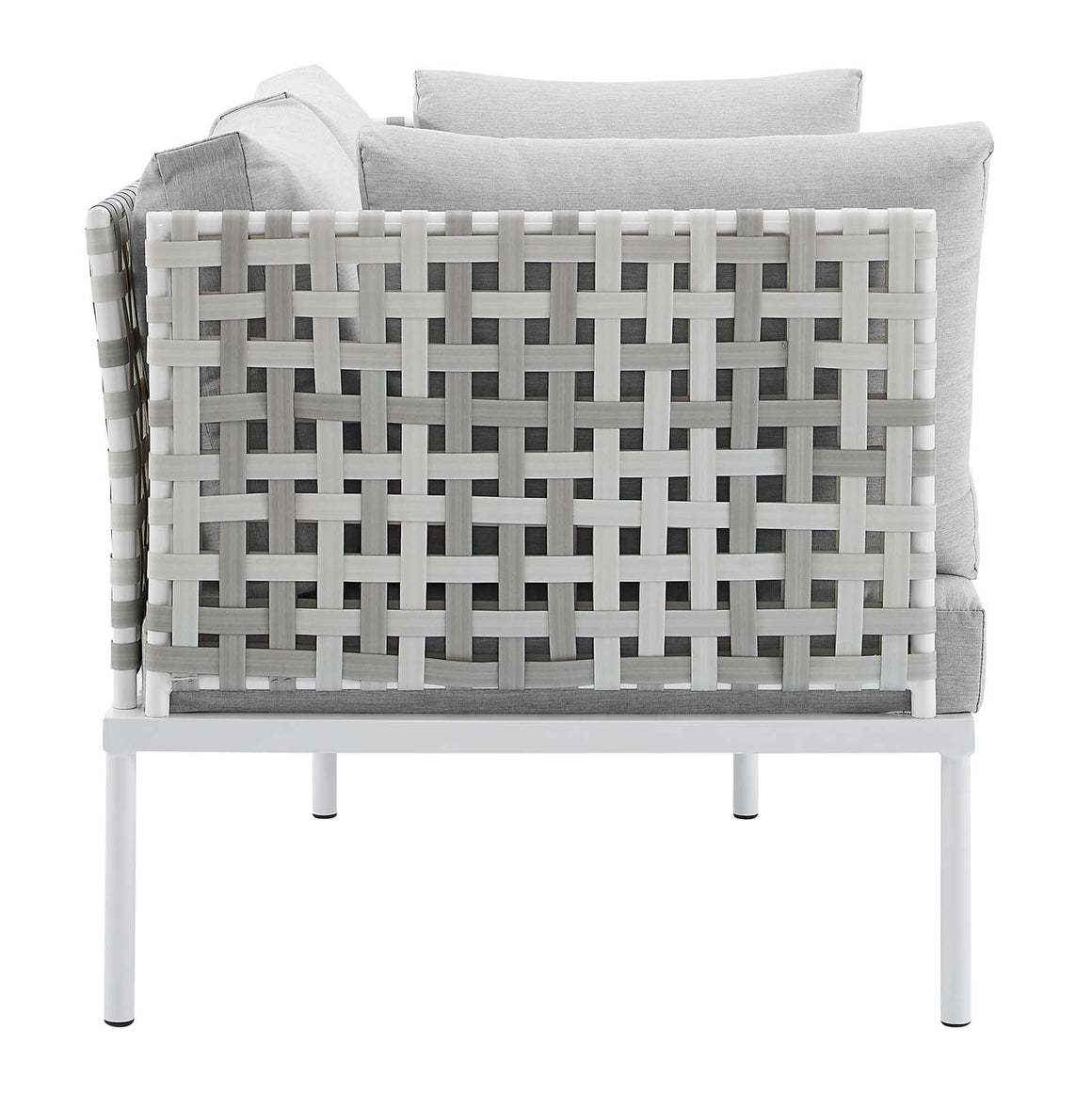 Harmony 8-Piece  Sunbrella Basket Weave Outdoor Patio Aluminum Seating Set
