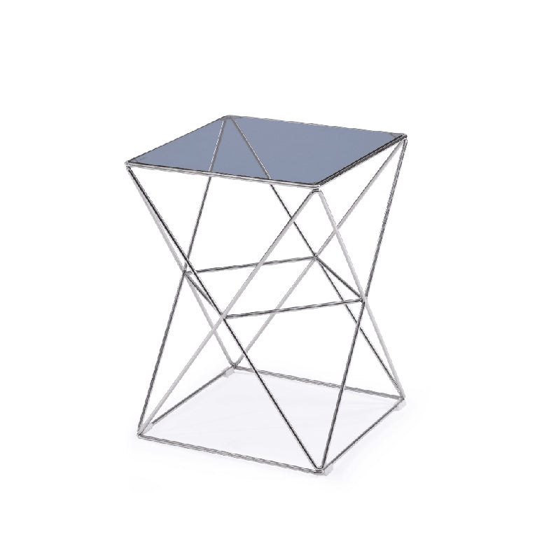 Modrest Laser Contemporary Smoked Glass End Table