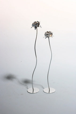 Bright Silver Flower Sculpture