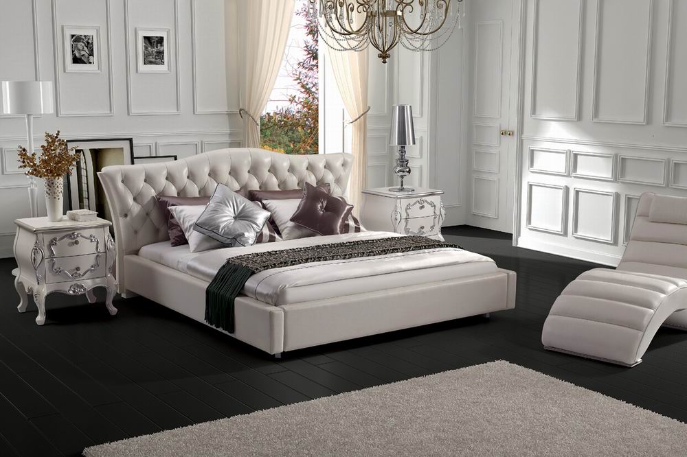 Modrest Contemporary White Leatherette Bed