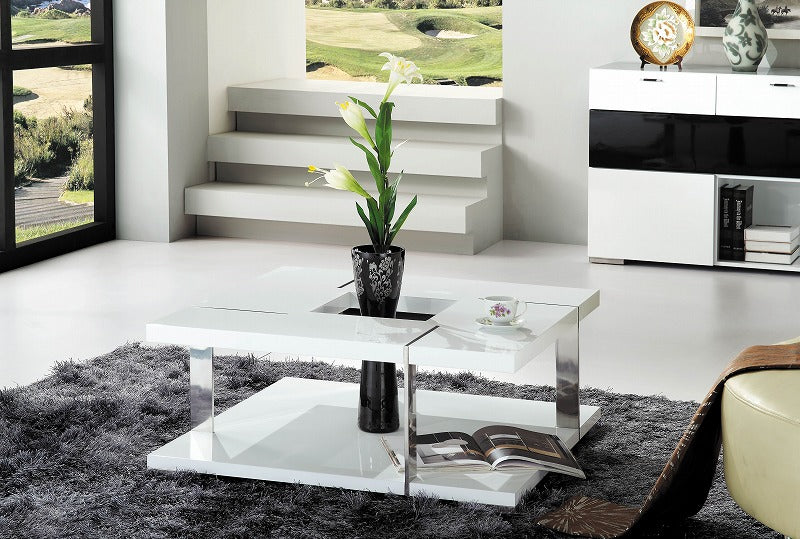 Modrest Glacier Modern White Coffee Table