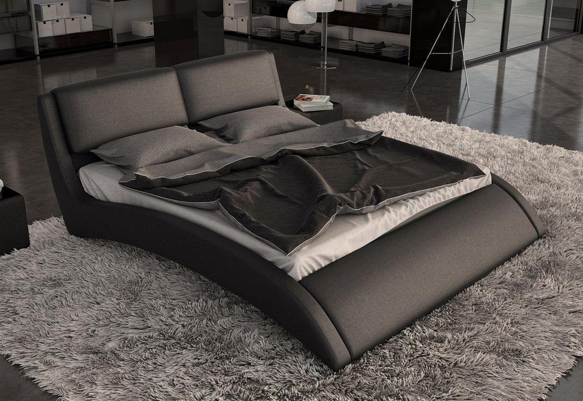 Modrest Volo - Modern Eco-Leather Bed with Curves
