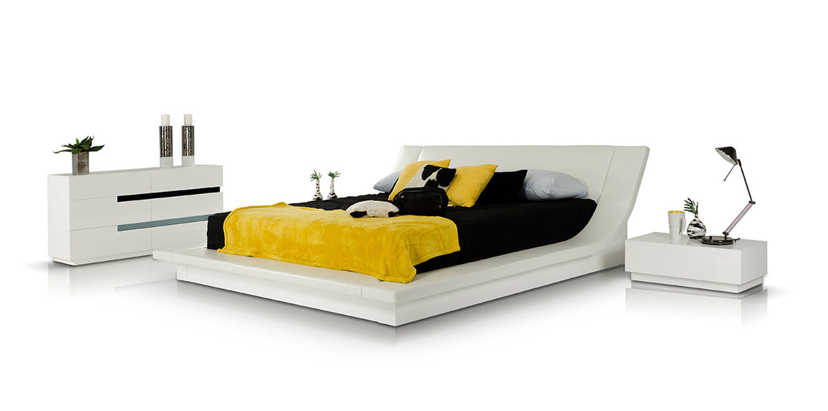 Modrest Polar - Modern White Bedroom Platform Bed