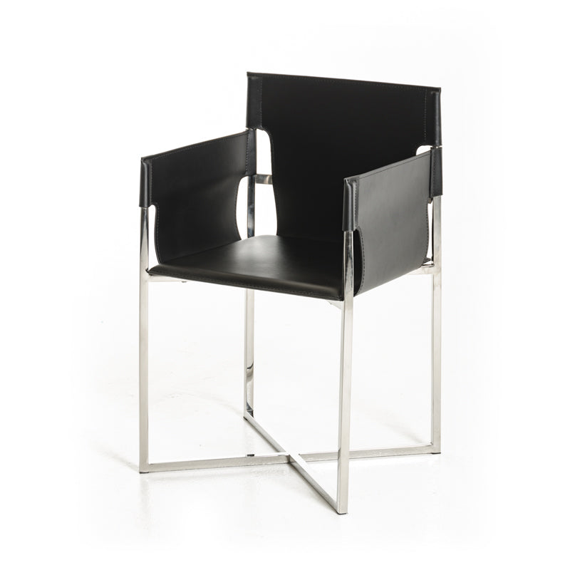 Modrest Jones Modern Black Eco-Leather Dining Chair