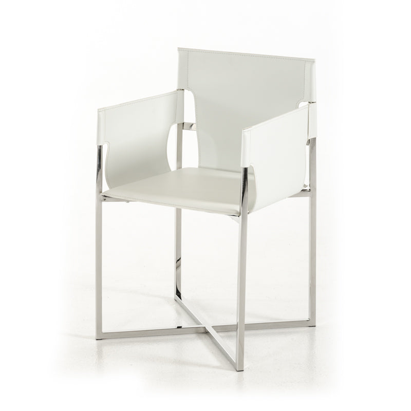 Modrest Jones Modern White Eco-Leather Dining Chair