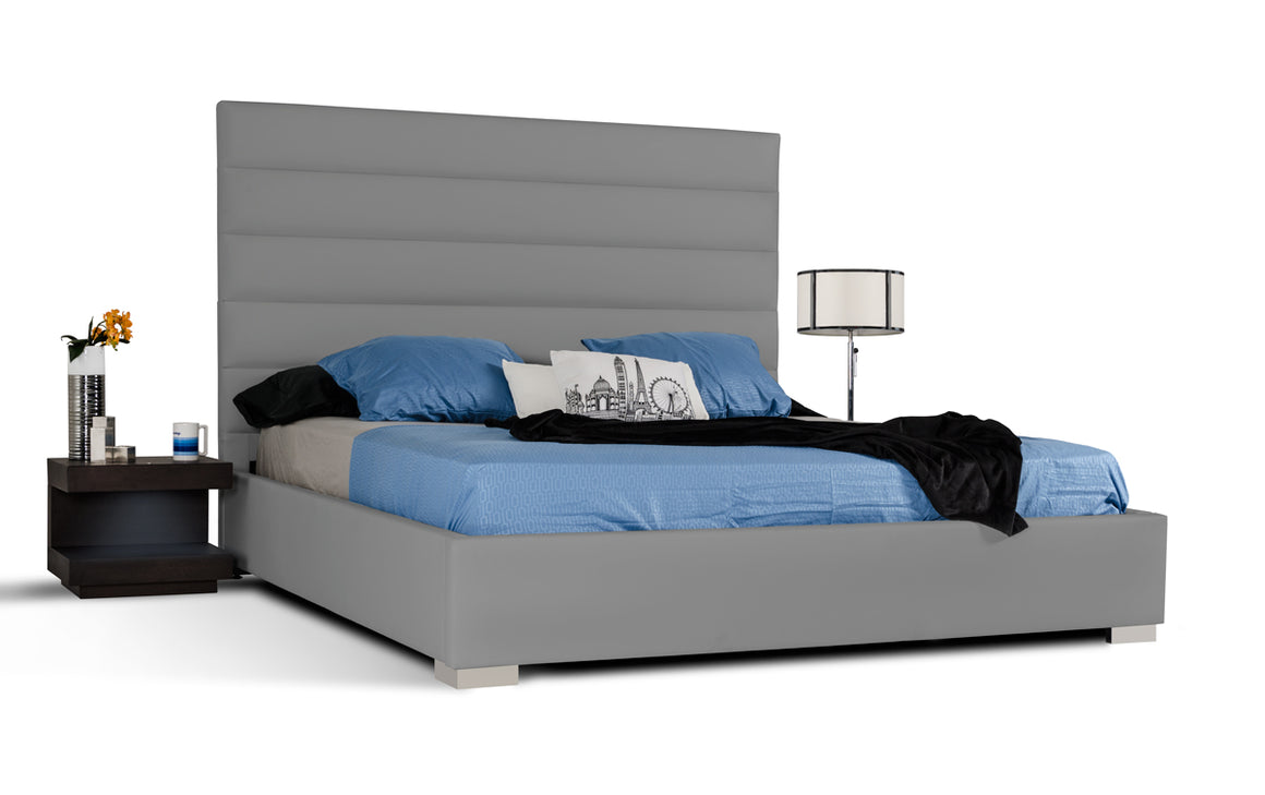 Modrest Kasia Modern Grey Leatherette Bed