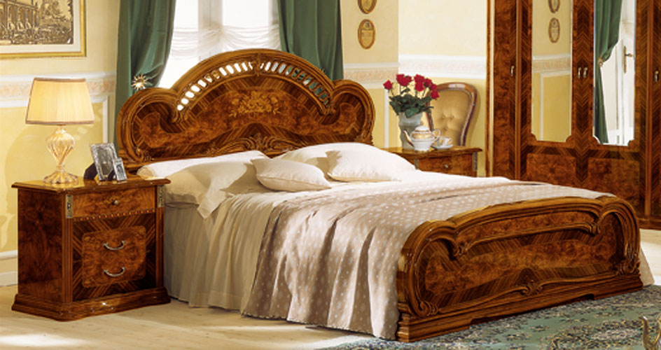 Modrest Milady Italian King Bed with 2 Nightstands