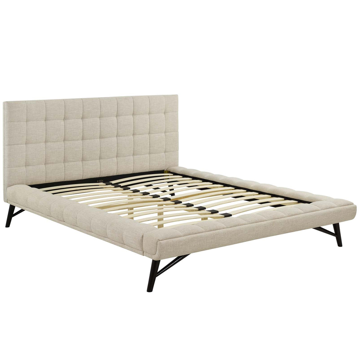 Julia Biscuit Tufted Upholstered Fabric Platform Bed