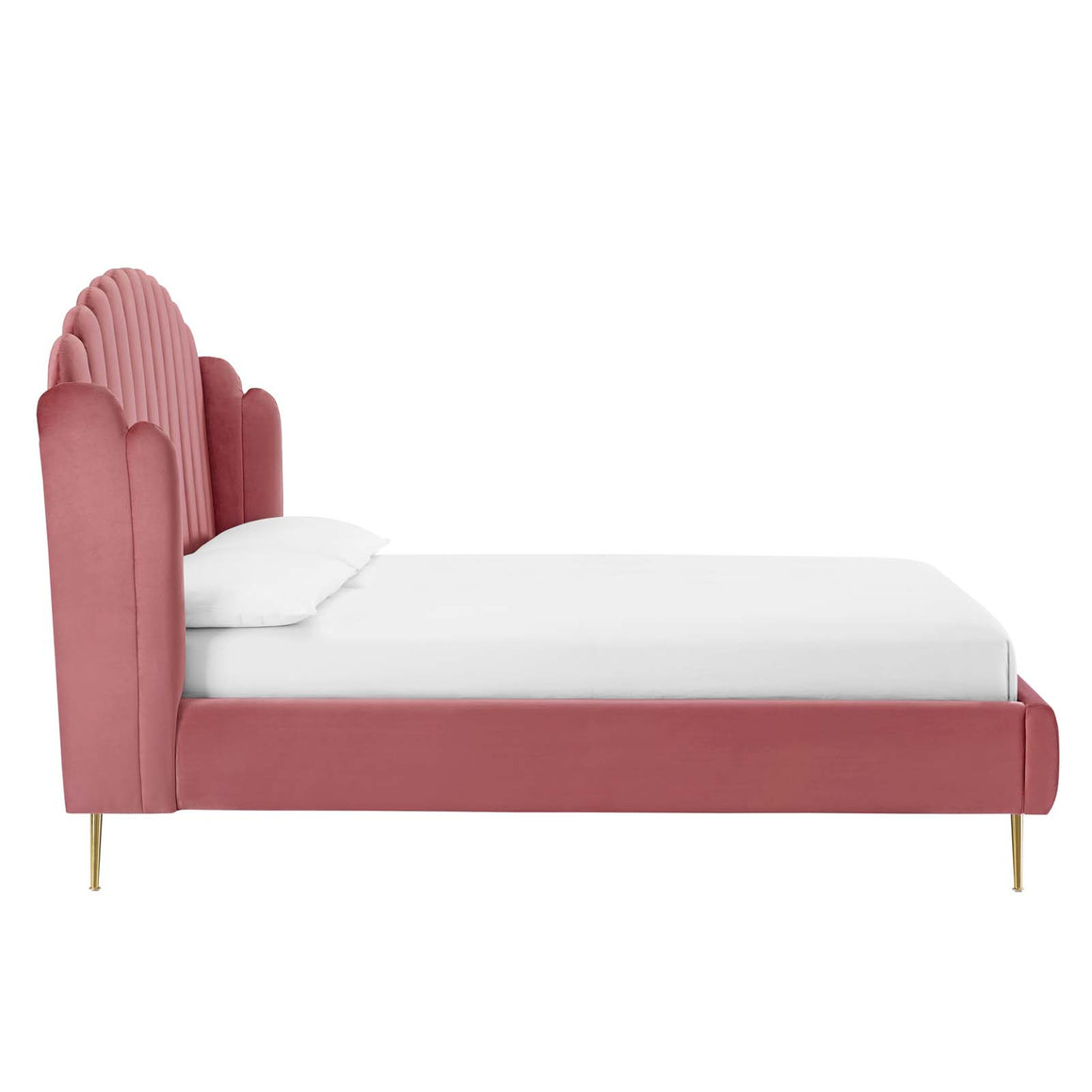 Lana  Performance Velvet Wingback Platform Bed