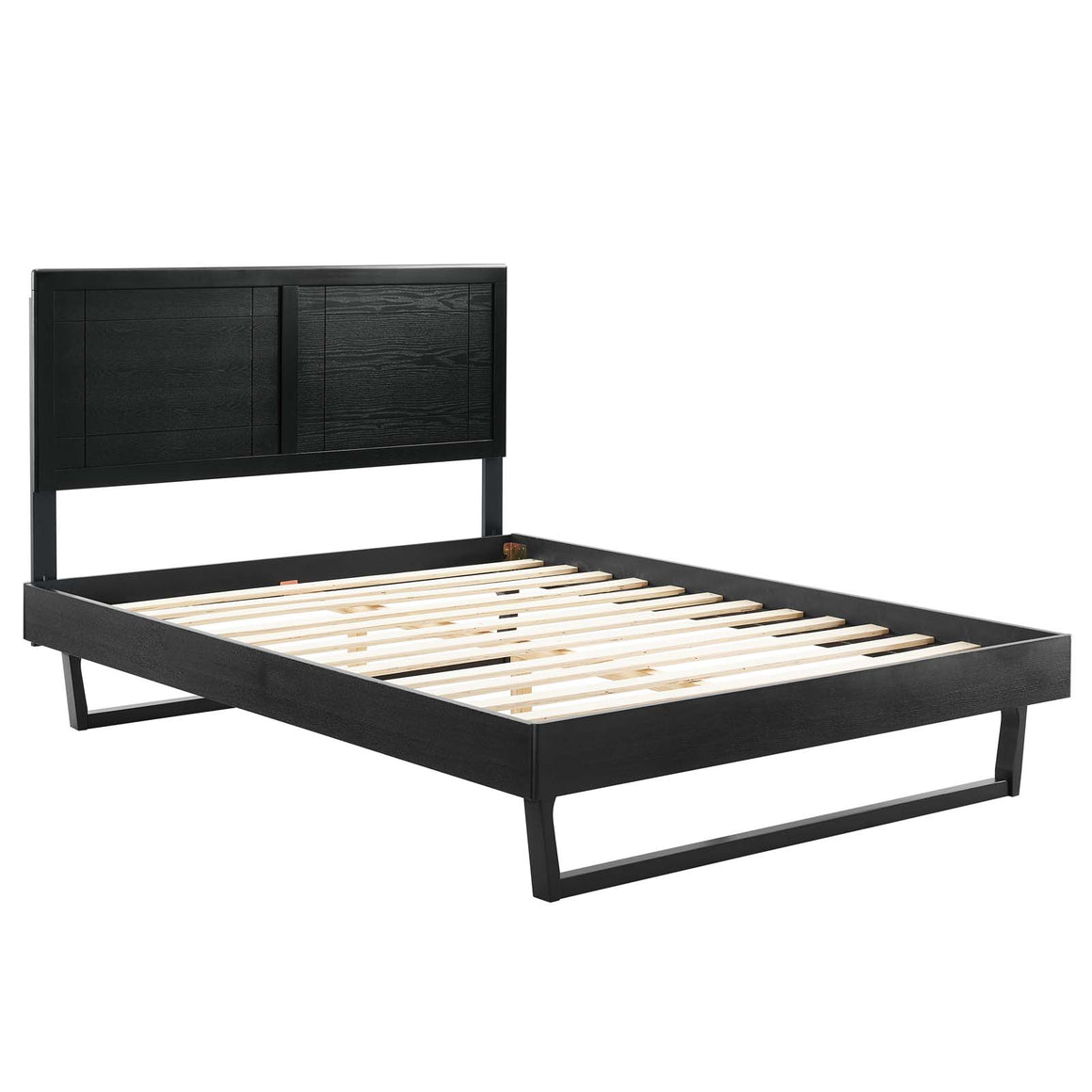 Marlee Wood Platform Bed With Angular Frame