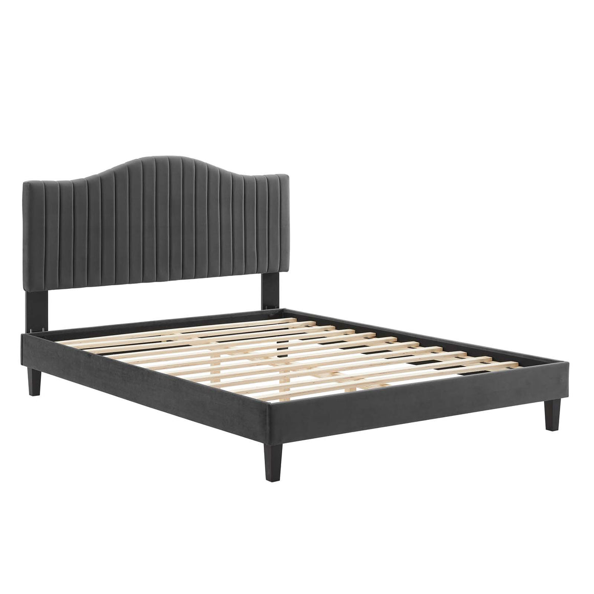 Juniper Channel Tufted Performance Velvet  Platform Bed