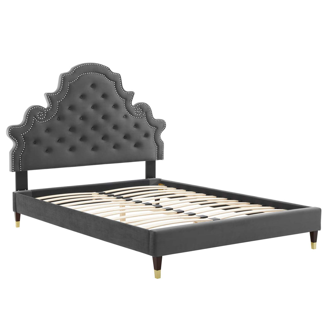 Gwyneth Tufted  Performance Velvet Platform Bed