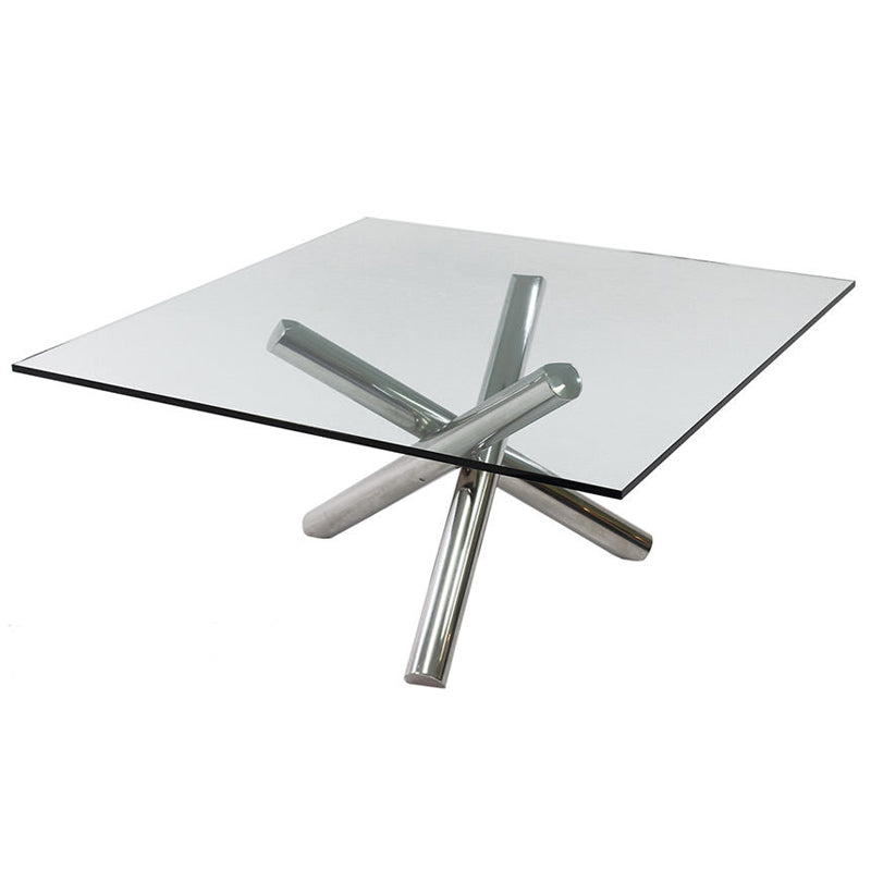 Modrest Quartz Modern Square Glass Dining Table