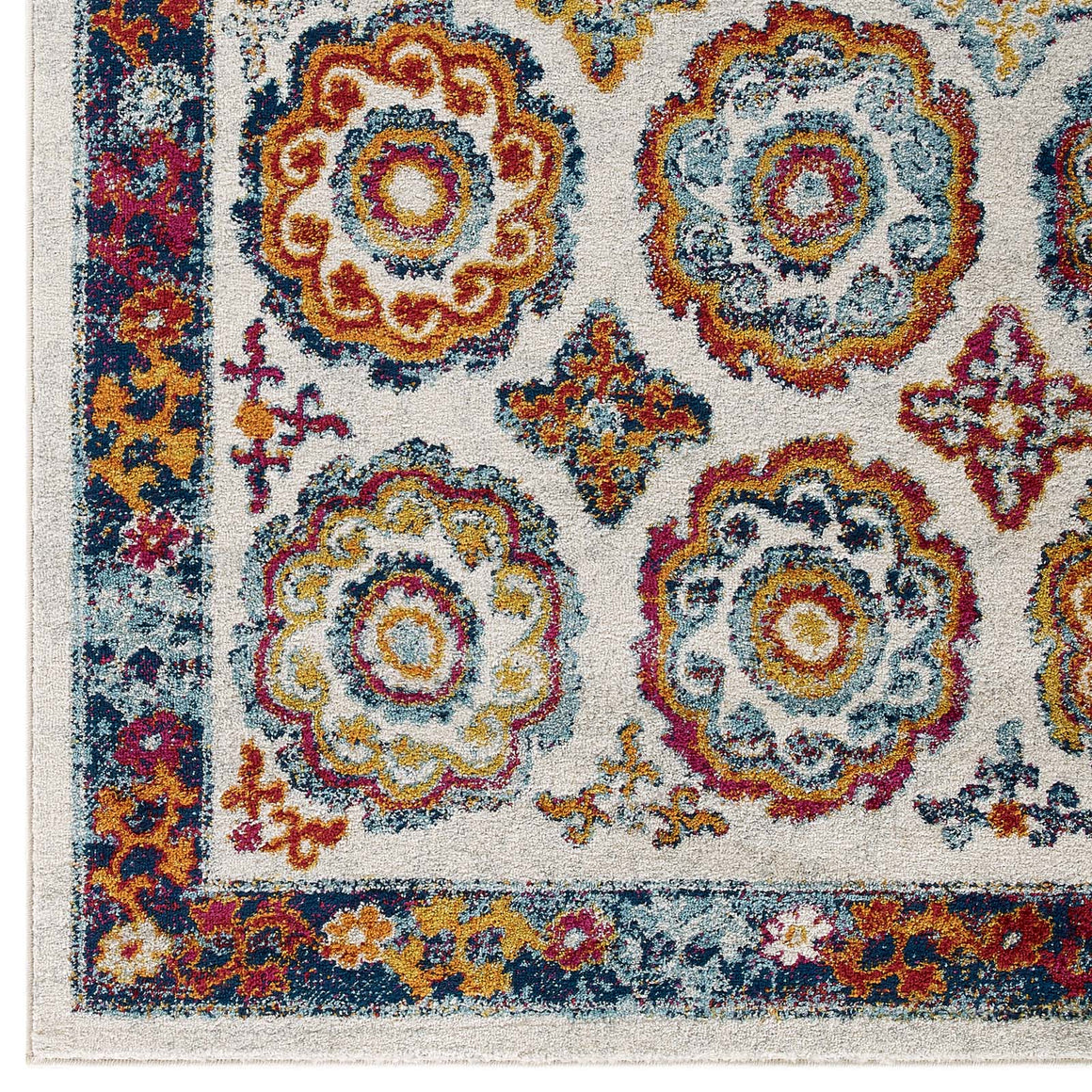 Entourage Odile Distressed Floral Moroccan TrellisArea Rug