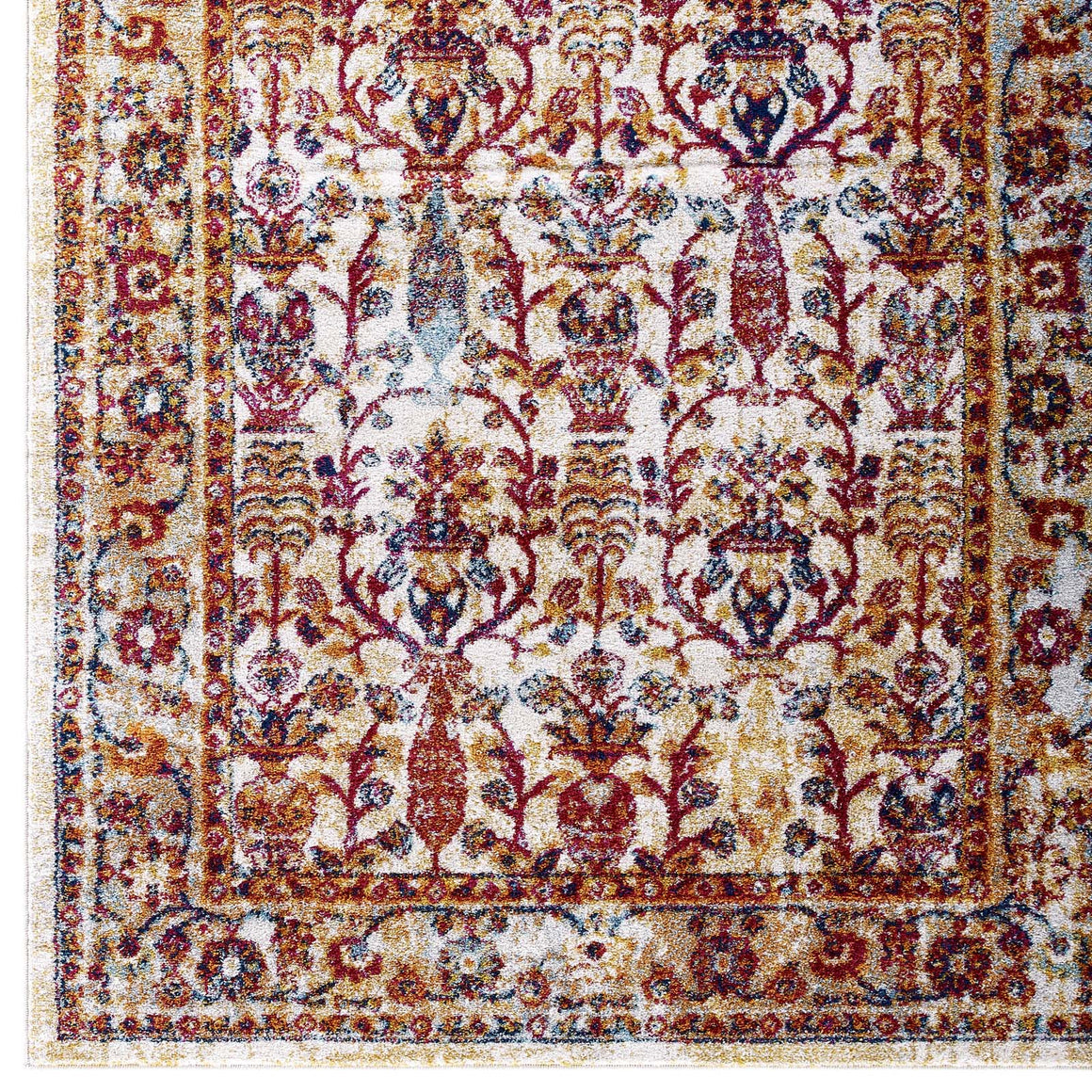 Entourage Jessa Distressed Vintage Floral LatticeArea Rug