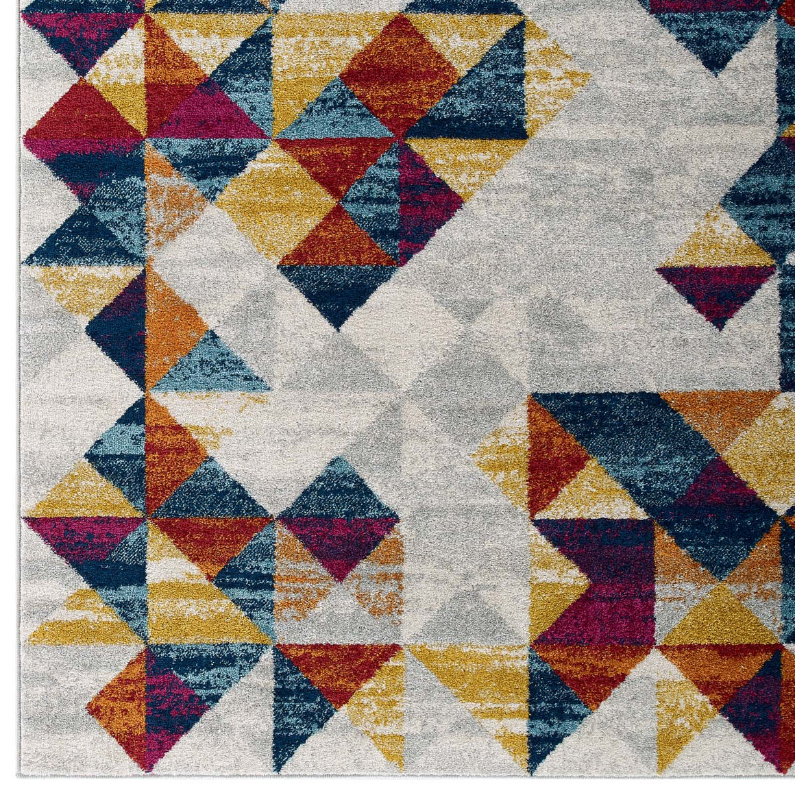 Entourage Elettra Distressed Geometric Triangle MosaicArea Rug