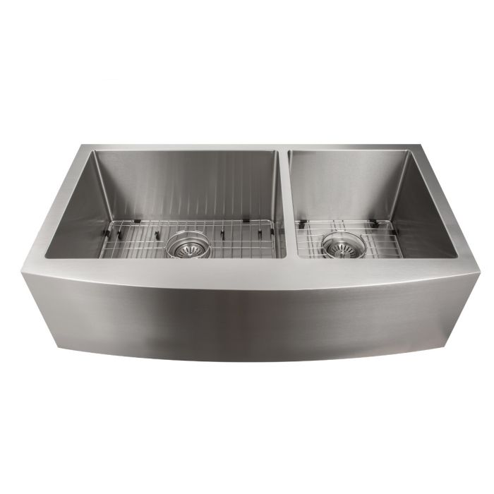 ZLINE Farmhouse Series 36 Inch Undermount Double Bowl Apron Sink in Stainless Steel SA60D-36
