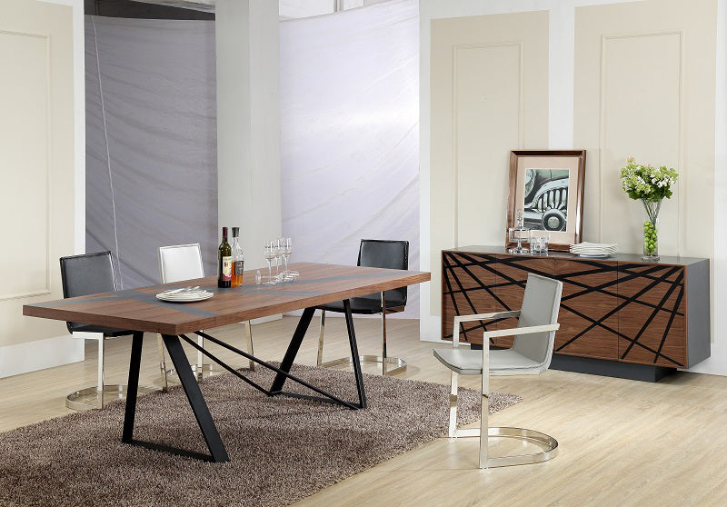Modrest Spectra Contemporary Walnut & Grey Dining Table