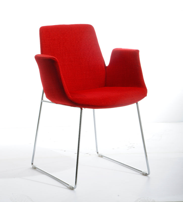 Modrest Altair Modern Red Fabric Dining Chair