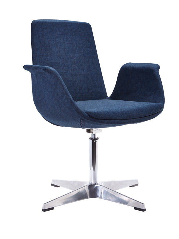 Modrest Dacia Modern Blue Fabric Accent Chair