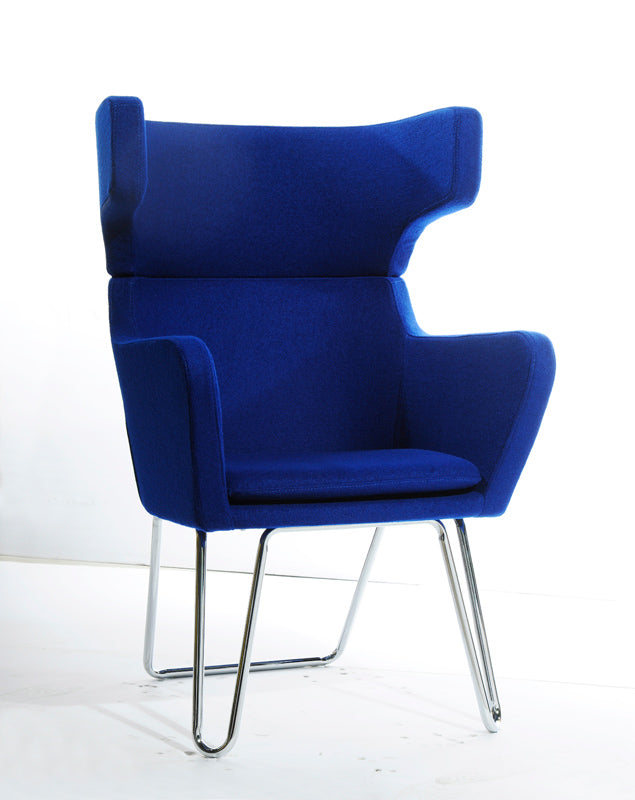 Modrest Anser Modern Blue Fabric Lounge Chair